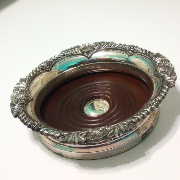 Vintage Wine Coaster-Rare Ancanthus EPM with Glass Insert - Picture 6 of 11